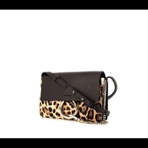 Chloé Faye black leather & leopard $900
